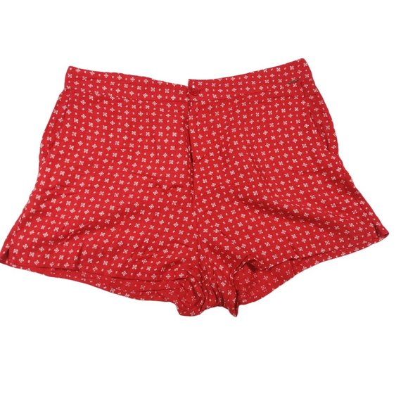 Volcom Pants - Volcom Womens Salt and Sun retro shorts red print high waisted linen red sz XXL